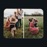 Modern 2 Family Photo Collage | Design Your Own Magnet<br><div class="desc">Create your own photo magnet with this customisable collage template! A simple white line divides two favourite fridge worthy photos!</div>