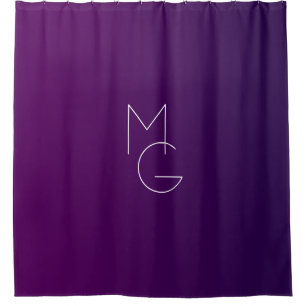 Modern 2 Initials   Deep Purple Subtle Ombre Shower Curtain