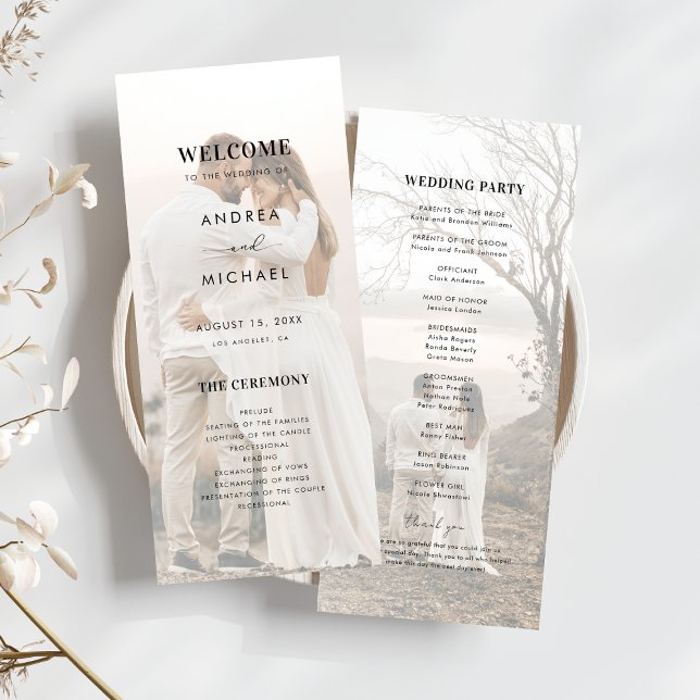 Modern 2 Light Faded Transparent Photos Wedding Programme (Creator Uploaded)