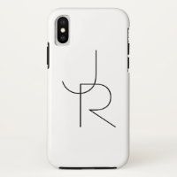 Modern 2 Overlapping Initials | Black on White