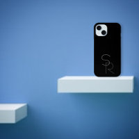 Modern 2 Overlapping Initials | Greys on Black