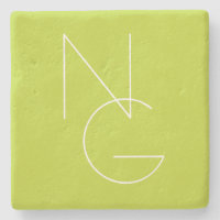 Modern 2 Overlapping Initials | Lime Green