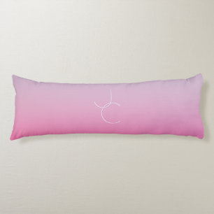 Modern 2 Overlapping Initials   Pink Ombre Body Cushion