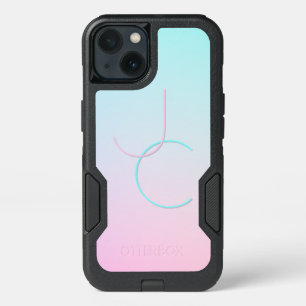 Modern 2 Overlapping Initials   Turquoise Pink