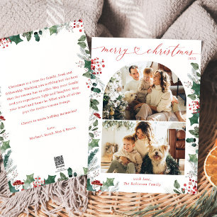 Modern 2 Photo Arch Merry Christmas Card