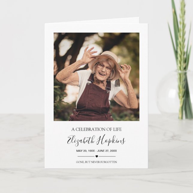 Modern 2 Photo Celebration of Life Folded Program Programme (Front)