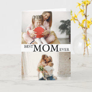 Modern 2 Photo Collage Best Mum Ever Mothers Day Card