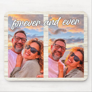 Modern 2-photo Collage Custom Monogram Mouse Mat