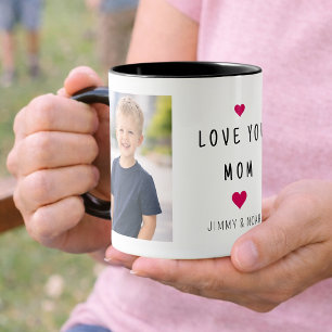 Modern 2 Photo Collage Love You Mum  Mug