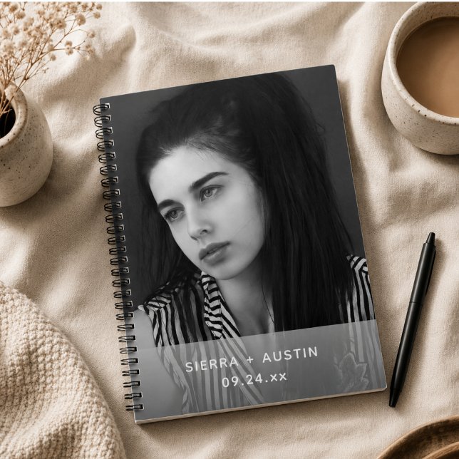 Modern 2 Photo Collage Personalised Notebook (Modern 2 Photo Collage Personalized Notebook)