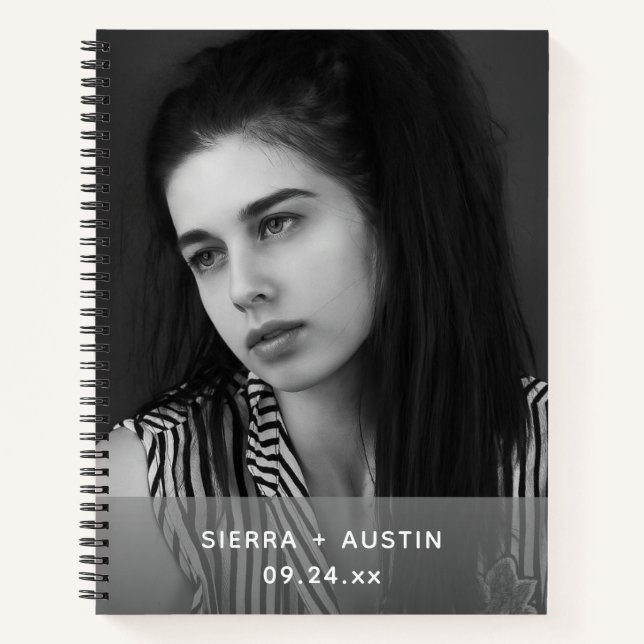 Modern 2 Photo Collage Personalised Notebook (Front)