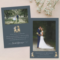 Modern 2 Photo Dinosaur Theme Wedding