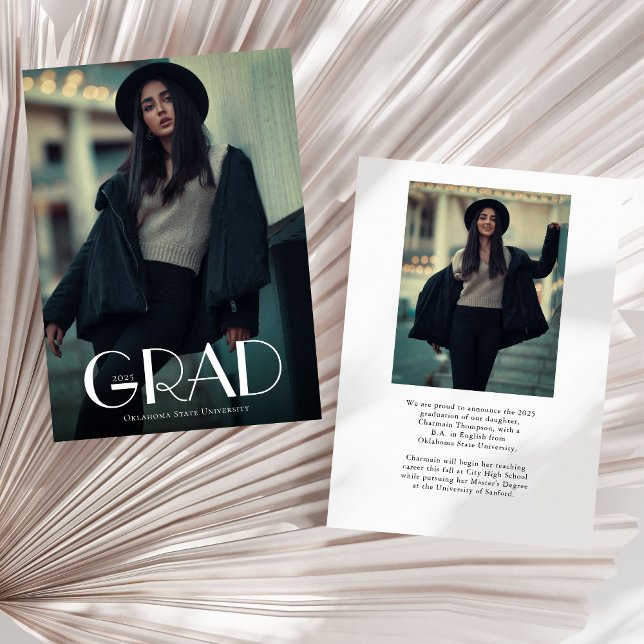 Modern 2 Photo Graduation  Announcement (Creator Uploaded)