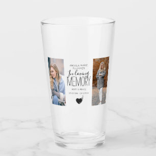 Modern 2 Photo In Loving Memory Tribute Glass