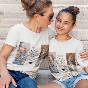 Modern 2 Photo In Loving Memory Tribute T-Shirt