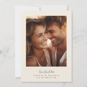 modern 2 photo script calligraphy wedding save the date