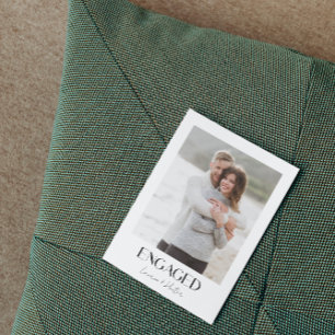 Modern 2 Photo Script QR Code Engagement Party Announcement