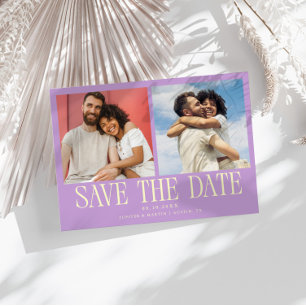 Modern 2-Photo Wisteria Wedding Save The Date