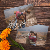 Modern 2 Photos Engagement Editable Colour Overlay