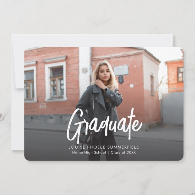 Modern 2 Photos Graduation 2025 Announcement (Front)