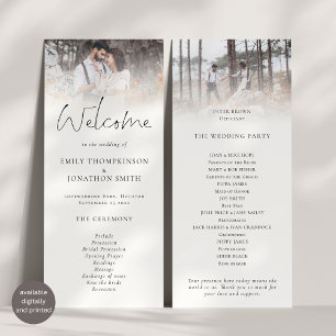 Modern 2 Photos Overlay Script Wedding Card