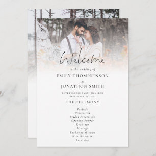 Modern 2 Photos Overlay Script Wedding Programme