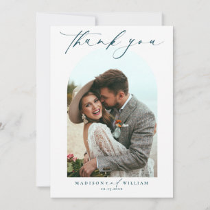 Modern 2 Photos Wedding Thank You Card