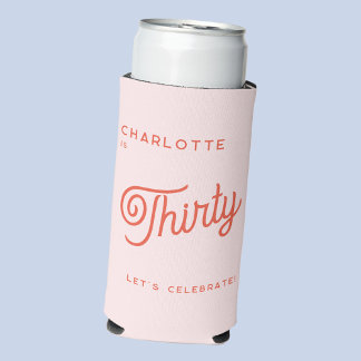 Modern 30 Thirty Birthday Seltzer Can Cooler