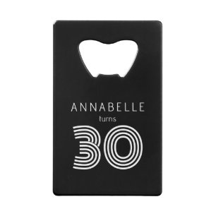 Modern 30th birthday black