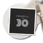 Modern 30th birthday black napkin<br><div class="desc">Stylish,  simple and modern 30th birthday paper napkins,  perfect for birthday parties and celebrations.  Personalise with your own name.  Other colours available.  Please contact me for further help with customisation.</div>