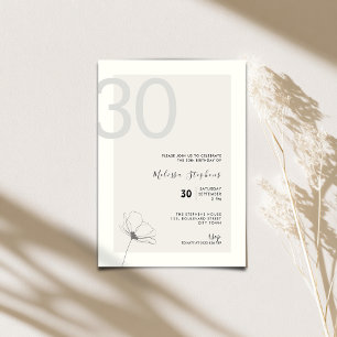 Modern 30th Birthday Invitation - Minimal Style