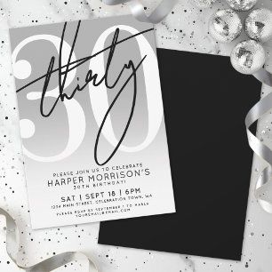 Modern 30th Birthday Party Invitation