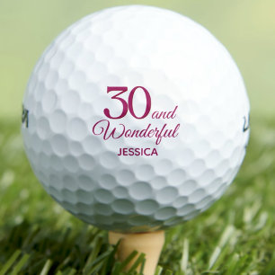 Modern 30th birthday party simple pink golf balls