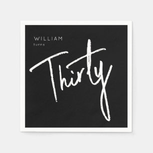 Modern 30th Thirty Thirtieth birthday party Napkin