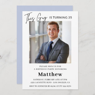 Modern 35th birthday invitations Men Photo