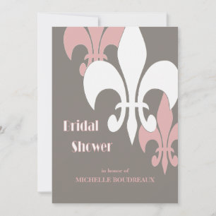Modern 3 Fleur de Lis Bridal Shower Invitation
