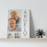 Modern 3 Photo Abuelo Plaque<br><div class="desc">A modern photo collage keepsake plaque,  perfect asa gift for Fathers day,  birthday,  christmas or any other occassion. The photo plaque features 3 photos,  a bold font in grey which reads 'ABUELO' and 'EST: 20XX.</div>