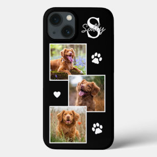 Modern 3 Photo Black Pet Dog Case-Mate iPhone Case