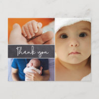 Modern 3 Photo Collage Baby Boy Birth