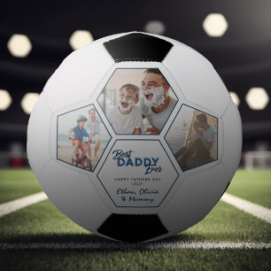 Modern 3 Photo Collage Best Daddy Ever Football