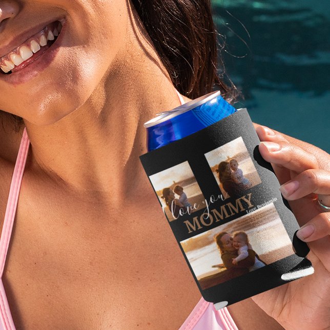 Modern 3 Photo Collage Can Cooler (Creator Uploaded)