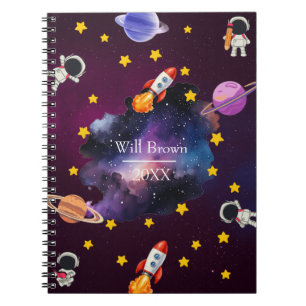 Modern 3 Photo Collage Elegant Script Custom Notebook