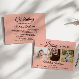 Modern 3 Photo Collage Funeral Announcement