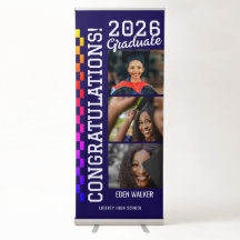 Modern 3 Photo Collage Graduation Welcome