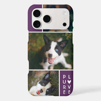 Modern 3 Photo Collage | Pure Love | Plum Purple