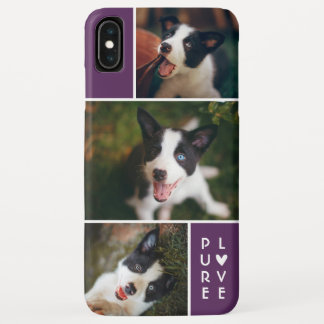 Modern 3 Photo Collage | Pure Love | Plum Purple iPhone XS Max Case