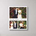 Modern 3 Photo Collage Wedding Canvas Print<br><div class="desc">Modern 3 Photo Collage Wedding Canvas Print</div>