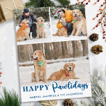 Modern 3 Photo Dog Personalized Happy Pawlidays Holiday Postcard<br><div class="desc">Looking for a unique way to spread holiday cheer this season? Look no further than our Happy Pawlidays pet photo holiday cards! These cards are the perfect way to show off your furry family members and let your loved ones know you're thinking of them during the holidays. Our pet photo...</div>
