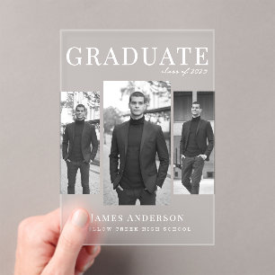 Modern 3 Photo Graduate Announcement