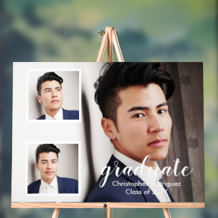 Modern 3 Photo Graduation Acrylic Sign